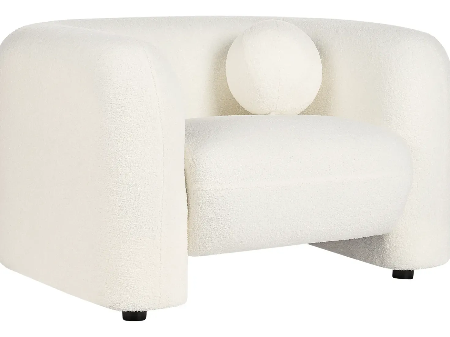 Set da salotto 5 posti LEIREN Bouclé Bianco