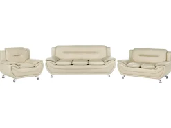 Set da salotto 6 posti LEIRA Pelle sintetica Beige