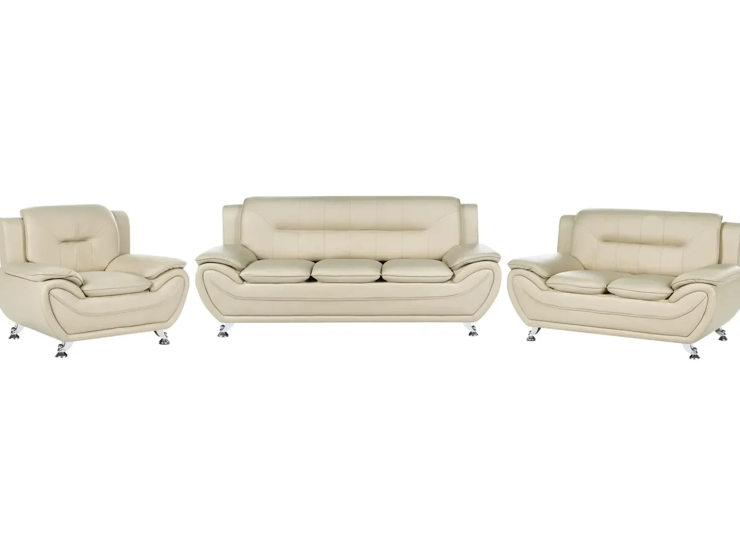 Set da salotto 6 posti LEIRA Pelle sintetica Beige
