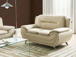 Set da salotto 6 posti LEIRA Pelle sintetica Beige