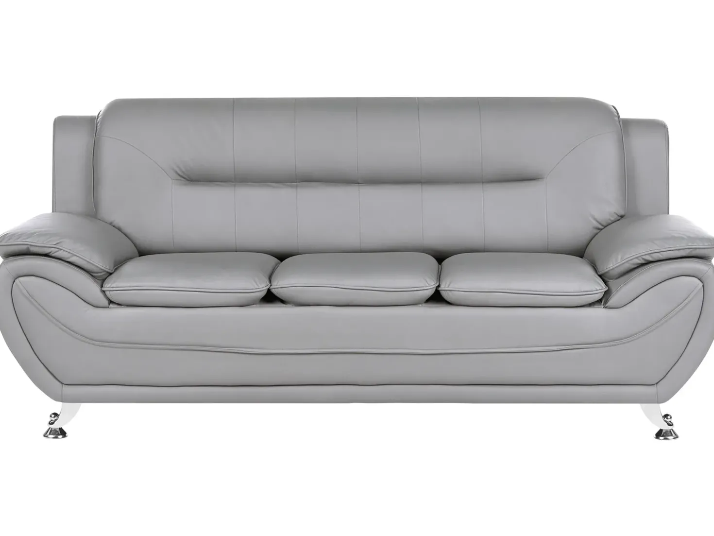 Set da salotto 6 posti LEIRA Pelle sintetica Grigio