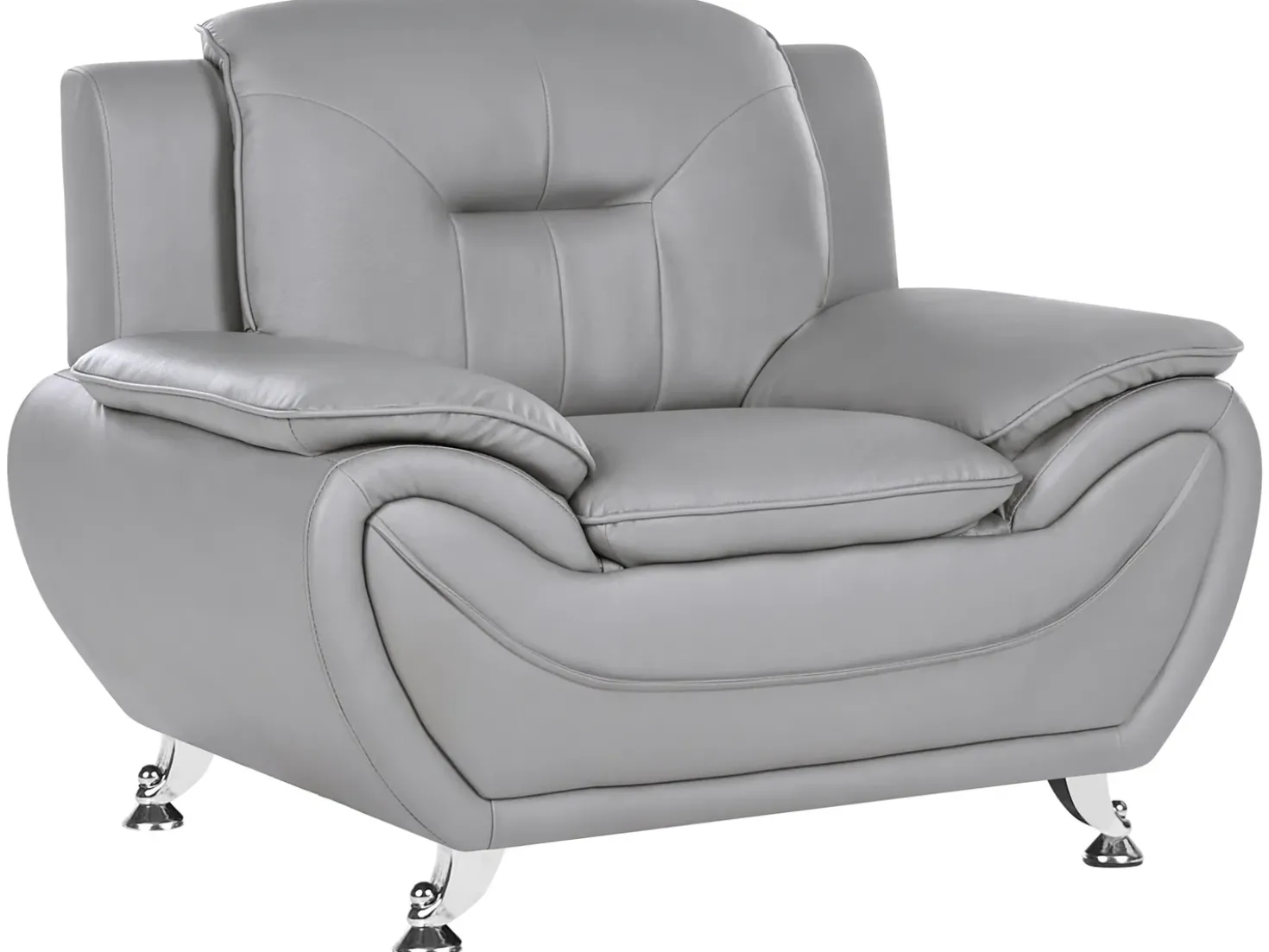 Set da salotto 6 posti LEIRA Pelle sintetica Grigio