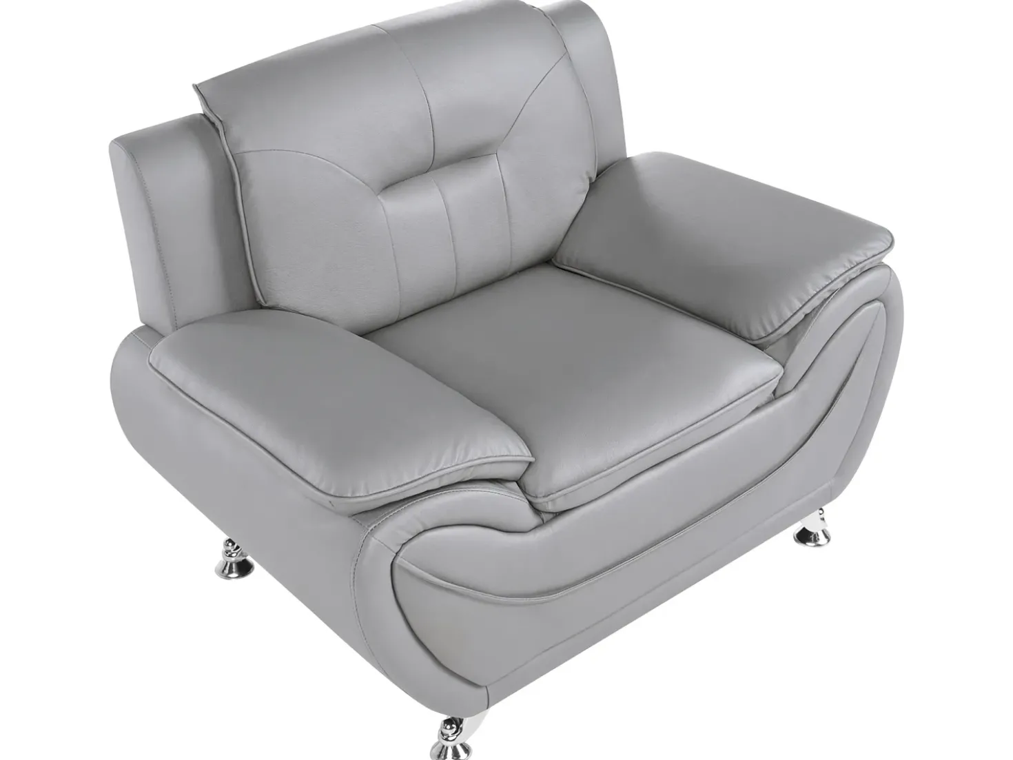Set da salotto 6 posti LEIRA Pelle sintetica Grigio