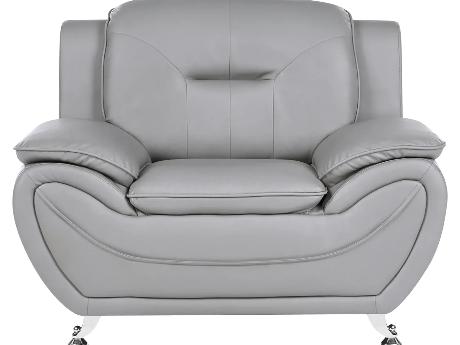 Set da salotto 6 posti LEIRA Pelle sintetica Grigio