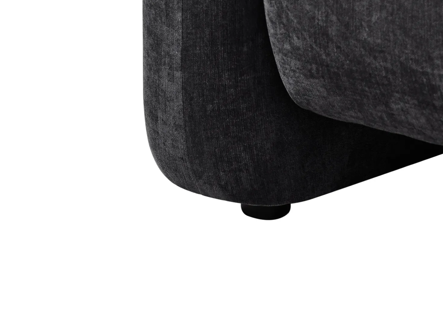 Set da salotto 4 posti LEIREN Ciniglia Nero