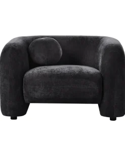 Set da salotto 4 posti LEIREN Ciniglia Nero