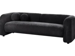 Set da salotto 4 posti LEIREN Ciniglia Nero