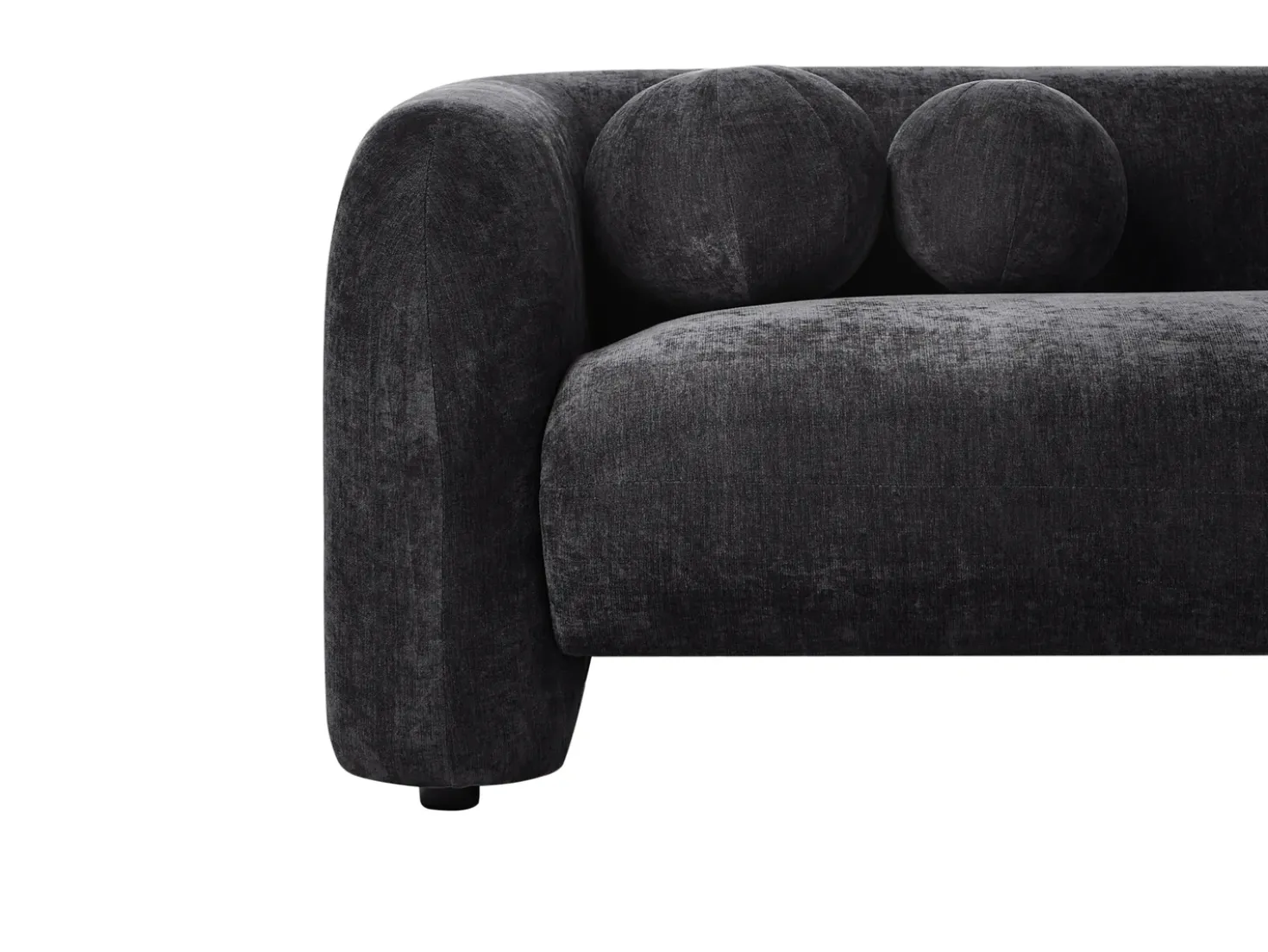Set da salotto 4 posti LEIREN Ciniglia Nero