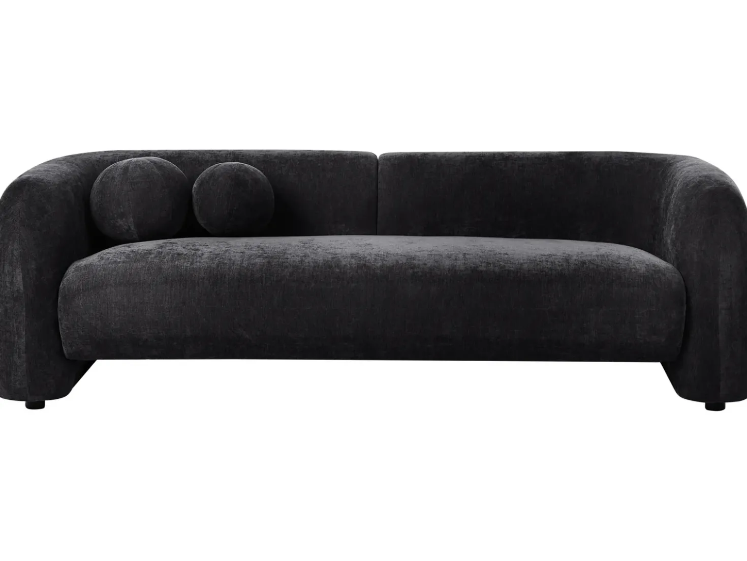 Set da salotto 4 posti LEIREN Ciniglia Nero