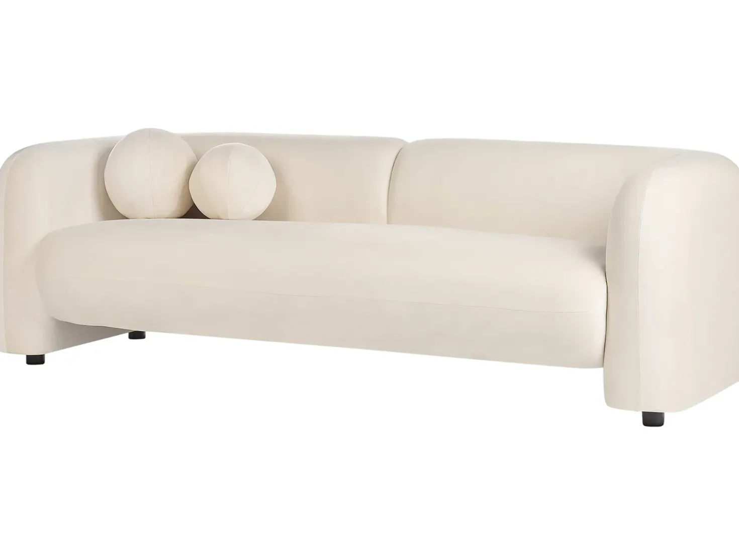 Set da salotto 4 posti LEIREN Velluto Bianco sporco