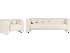 Set da salotto 4 posti LEIREN Velluto Bianco sporco