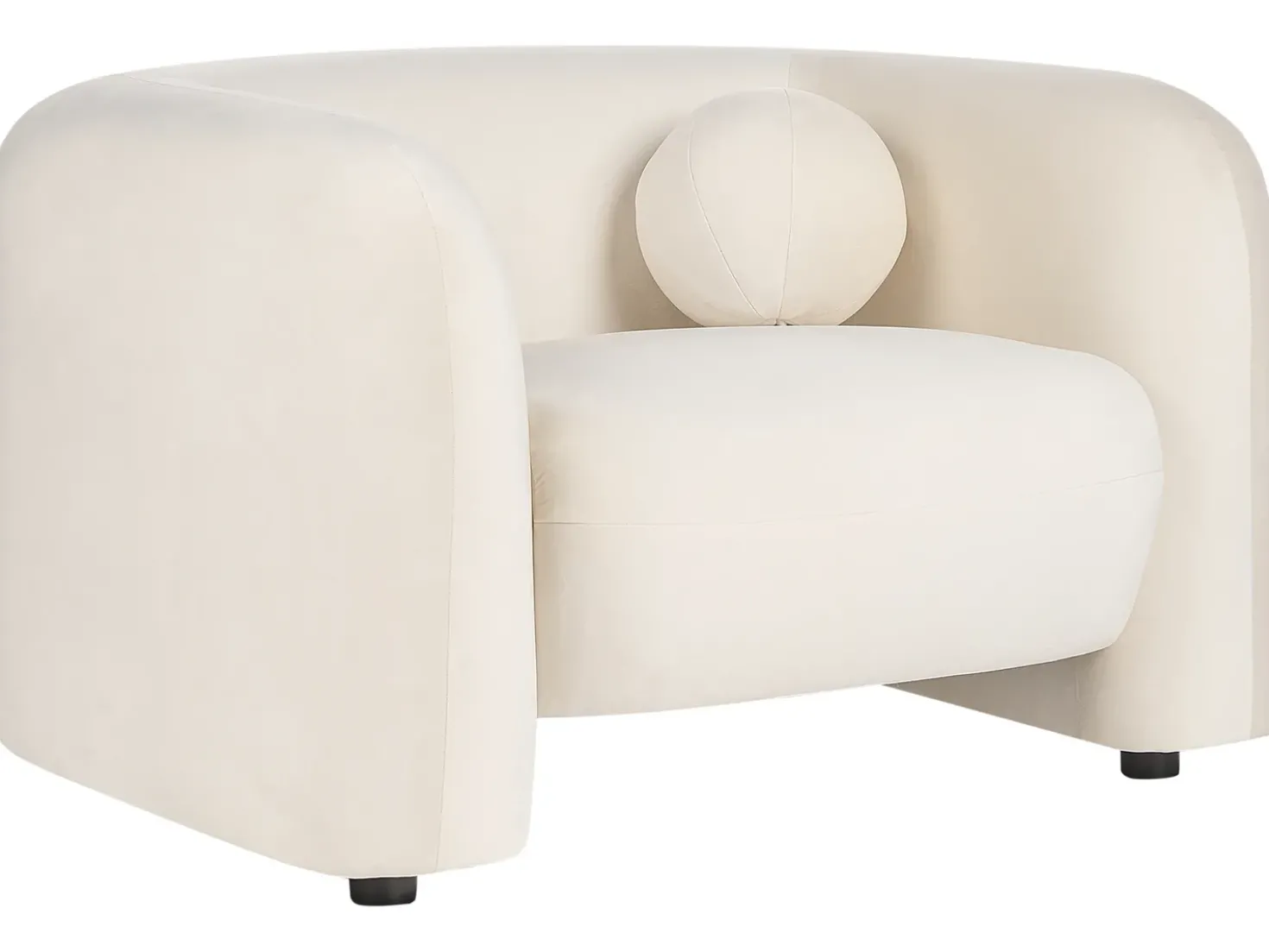 Set da salotto 4 posti LEIREN Velluto Bianco sporco