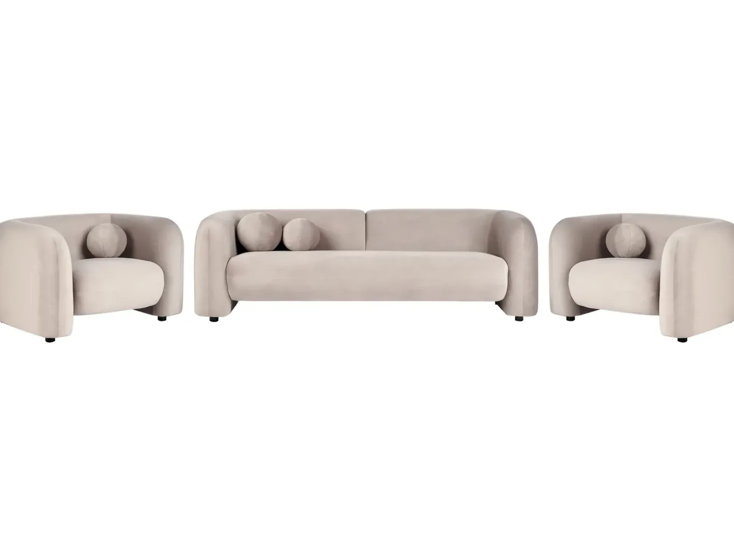 Set da salotto 5 posti LEIREN Velluto Tortora