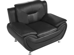 Set da salotto 6 posti LEIRA Pelle sintetica Nero