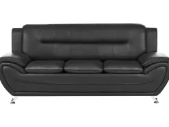 Set da salotto 6 posti LEIRA Pelle sintetica Nero