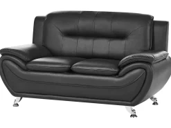 Set da salotto 6 posti LEIRA Pelle sintetica Nero