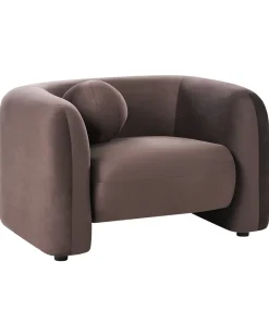 Set da salotto 4 posti LEIREN Velluto Marrone scuro