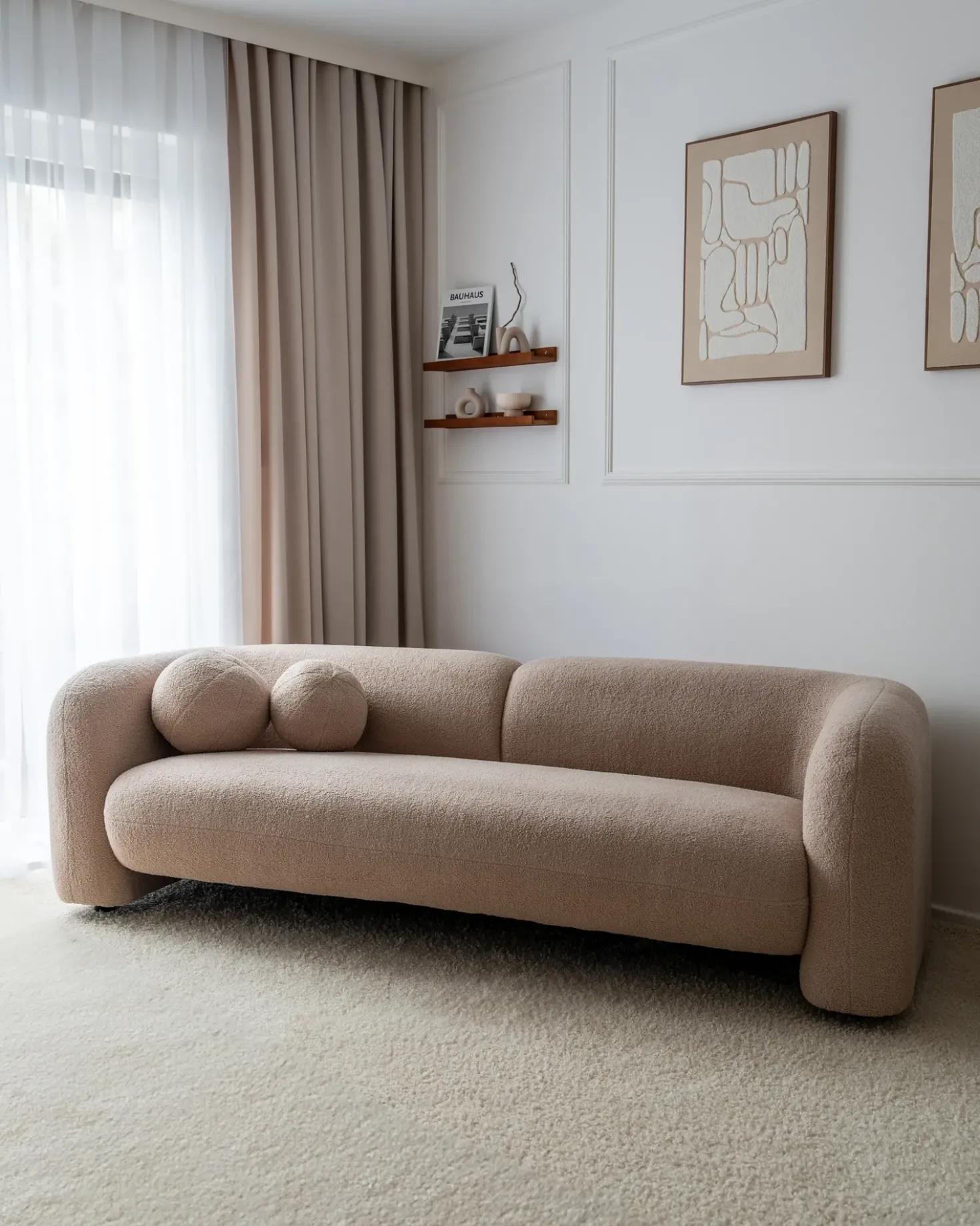 Set da salotto 5 posti LEIREN Bouclé Beige