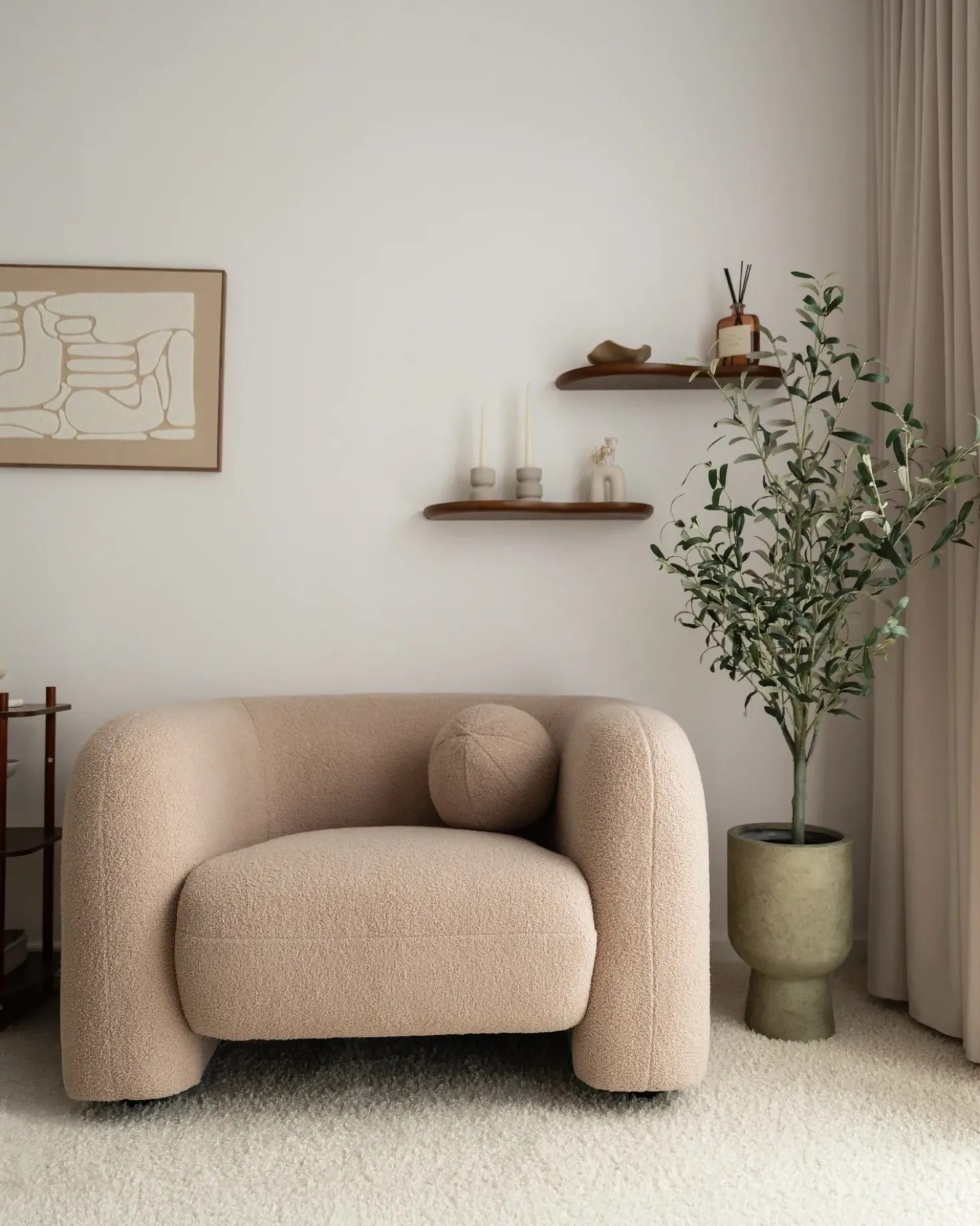 Set da salotto 5 posti LEIREN Bouclé Beige