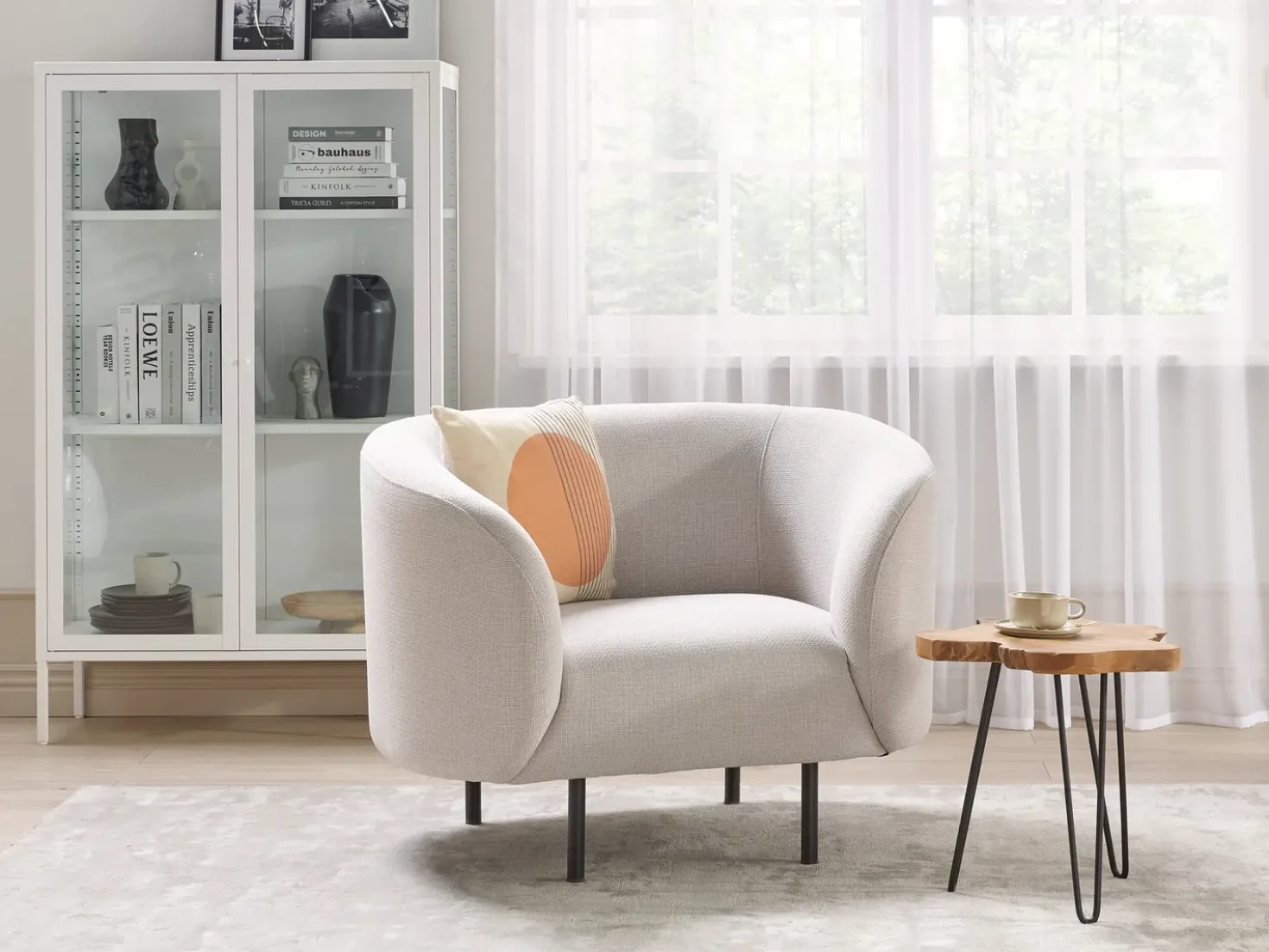 Set da salotto 3 posti LOEN Tessuto Beige chiaro