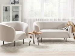 Set da salotto 3 posti LOEN Tessuto Beige chiaro