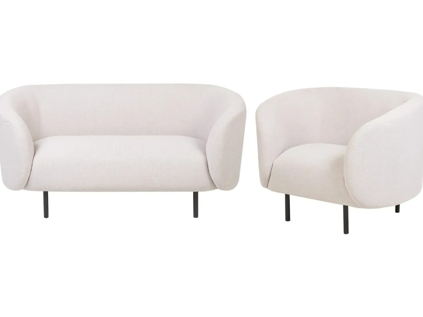 Set da salotto 3 posti LOEN Tessuto Beige chiaro