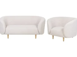 Set da salotto 3 posti LOEN Tessuto Beige chiaro