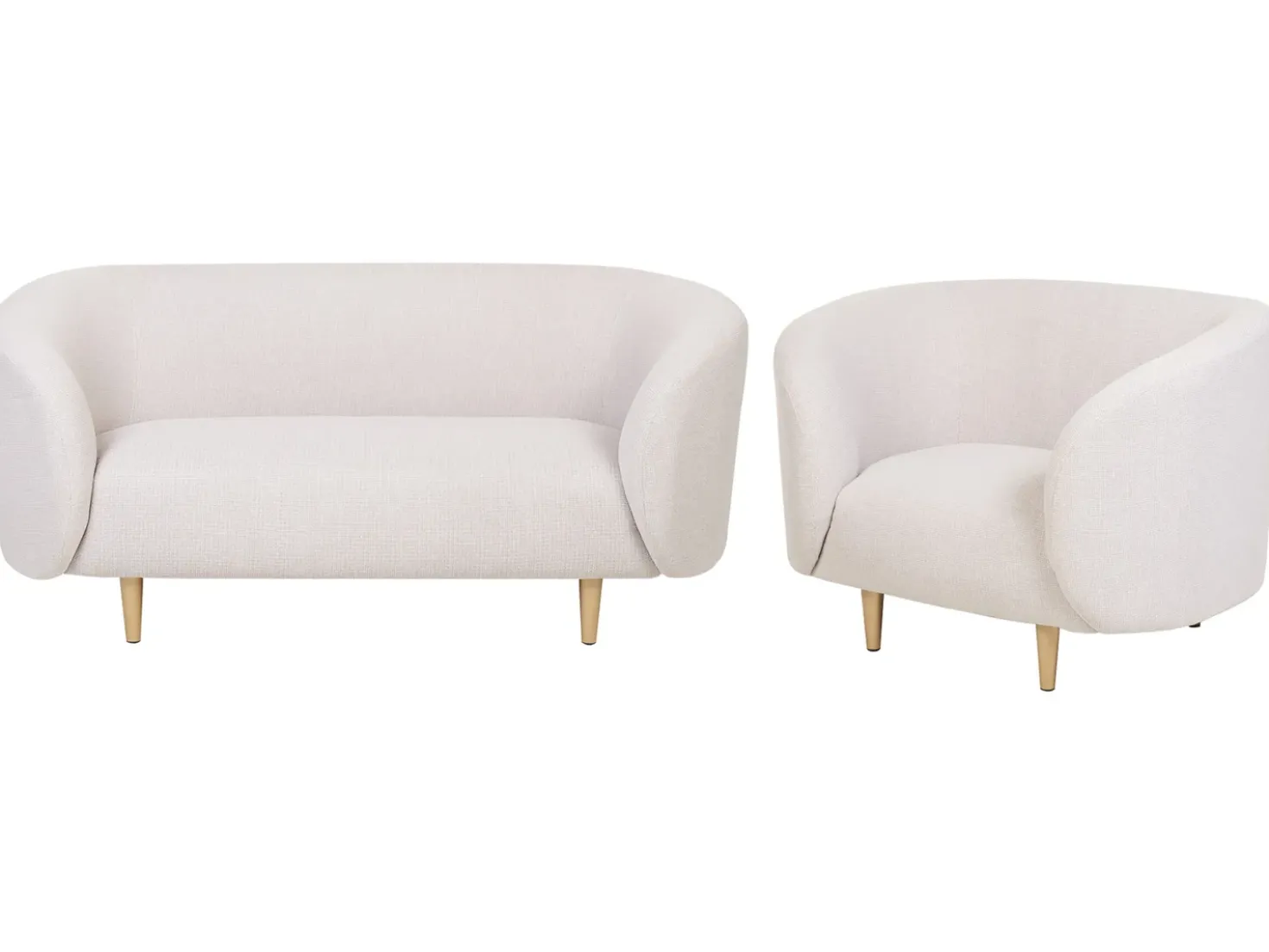 Set da salotto 3 posti LOEN Tessuto Beige chiaro