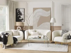 Set da salotto 6 posti LOEN Bouclé Bianco