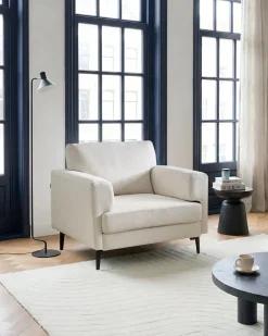 Set da salotto 7 posti LOUSTO Tessuto Beige chiaro