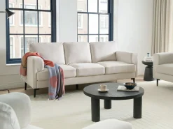 Set da salotto 7 posti LOUSTO Tessuto Beige chiaro
