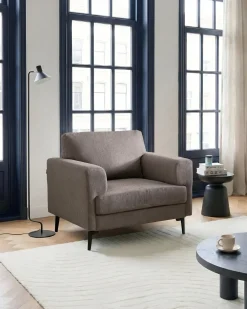 Set da salotto 7 posti LOUSTO Tessuto Marrone