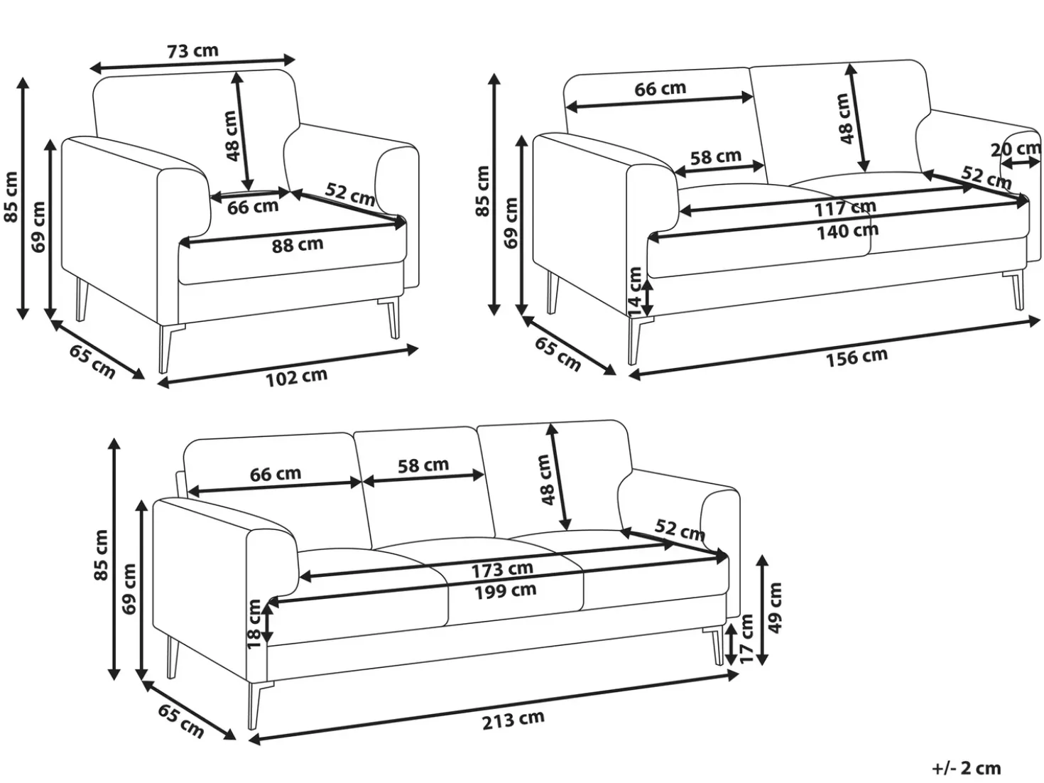 Set da salotto 6 posti LOUSTO Tessuto Beige chiaro