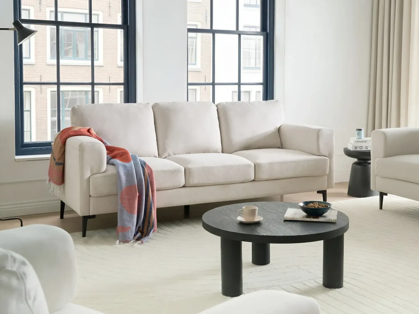 Set da salotto 6 posti LOUSTO Tessuto Beige chiaro