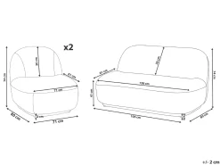 Set da salotto 4 posti LOVBERG Tessuto Bianco sporco