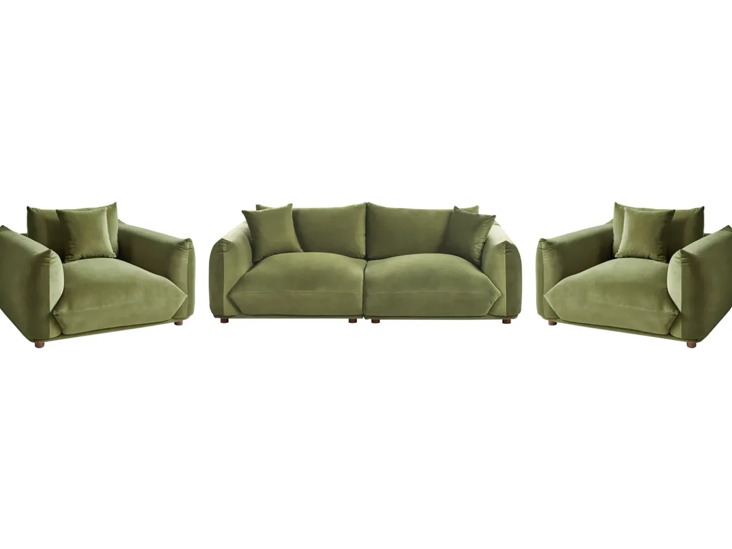 Set da salotto 5 posti LUVOS Velluto Verde