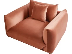 Set da salotto 5 posti LUVOS Velluto Marrone dorato