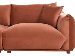 Set da salotto 5 posti LUVOS Velluto Marrone dorato