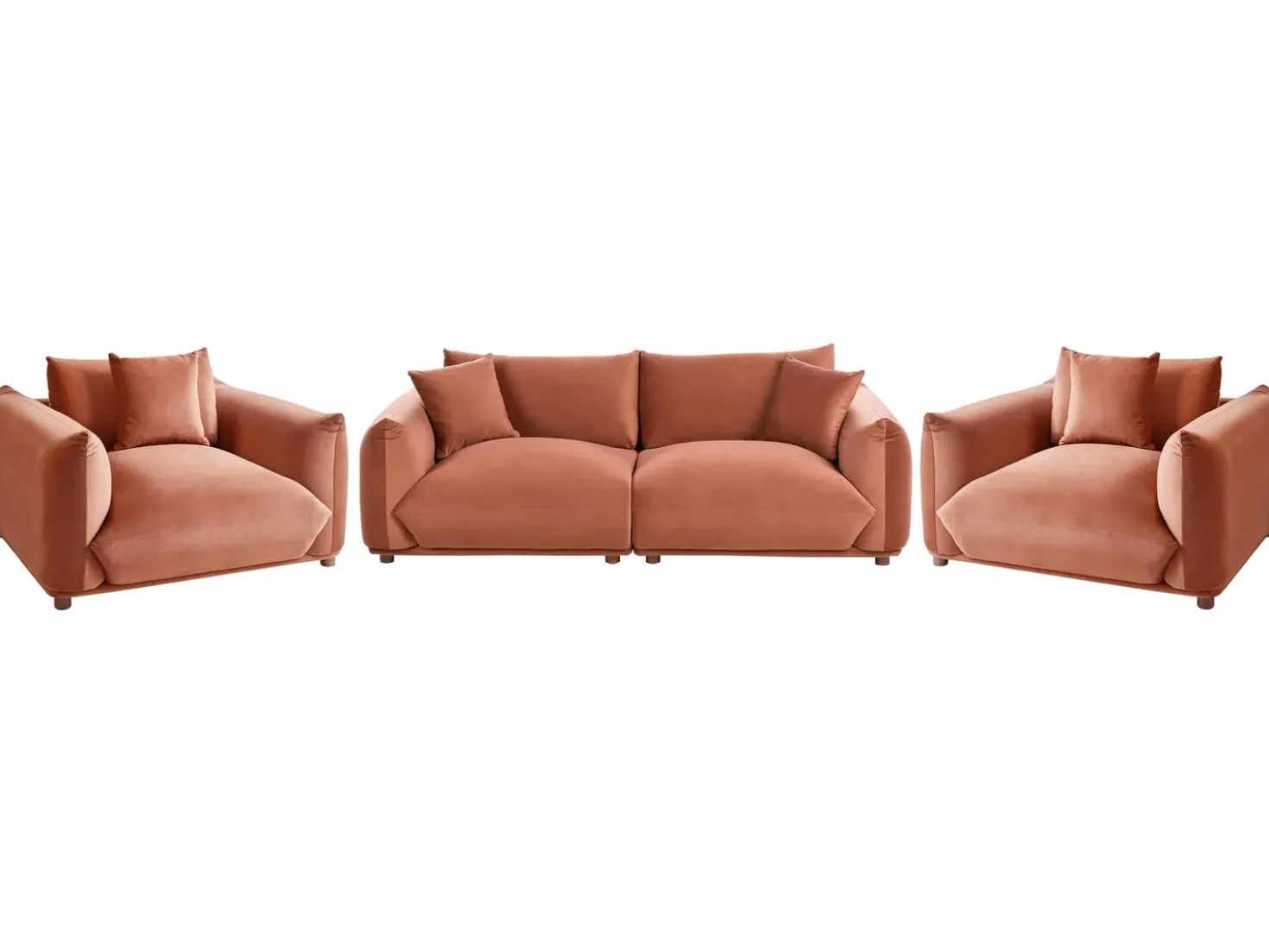 Set da salotto 5 posti LUVOS Velluto Marrone dorato