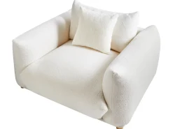 Set da salotto 5 posti LUVOS Bouclé Bianco sporco