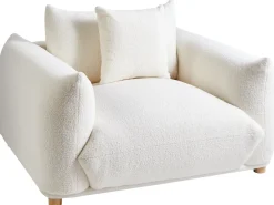 Set da salotto 5 posti LUVOS Bouclé Bianco sporco