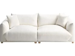 Set da salotto 5 posti LUVOS Bouclé Bianco sporco