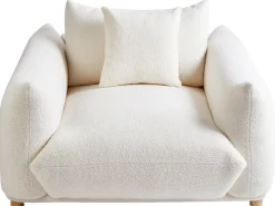 Set da salotto 5 posti LUVOS Bouclé Bianco sporco