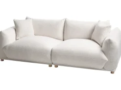 Set da salotto 5 posti LUVOS Bouclé Bianco sporco