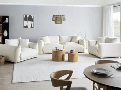 Set da salotto 5 posti LUVOS Bouclé Bianco sporco