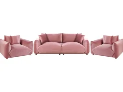 Set da salotto 5 posti LUVOS Velluto Rosa