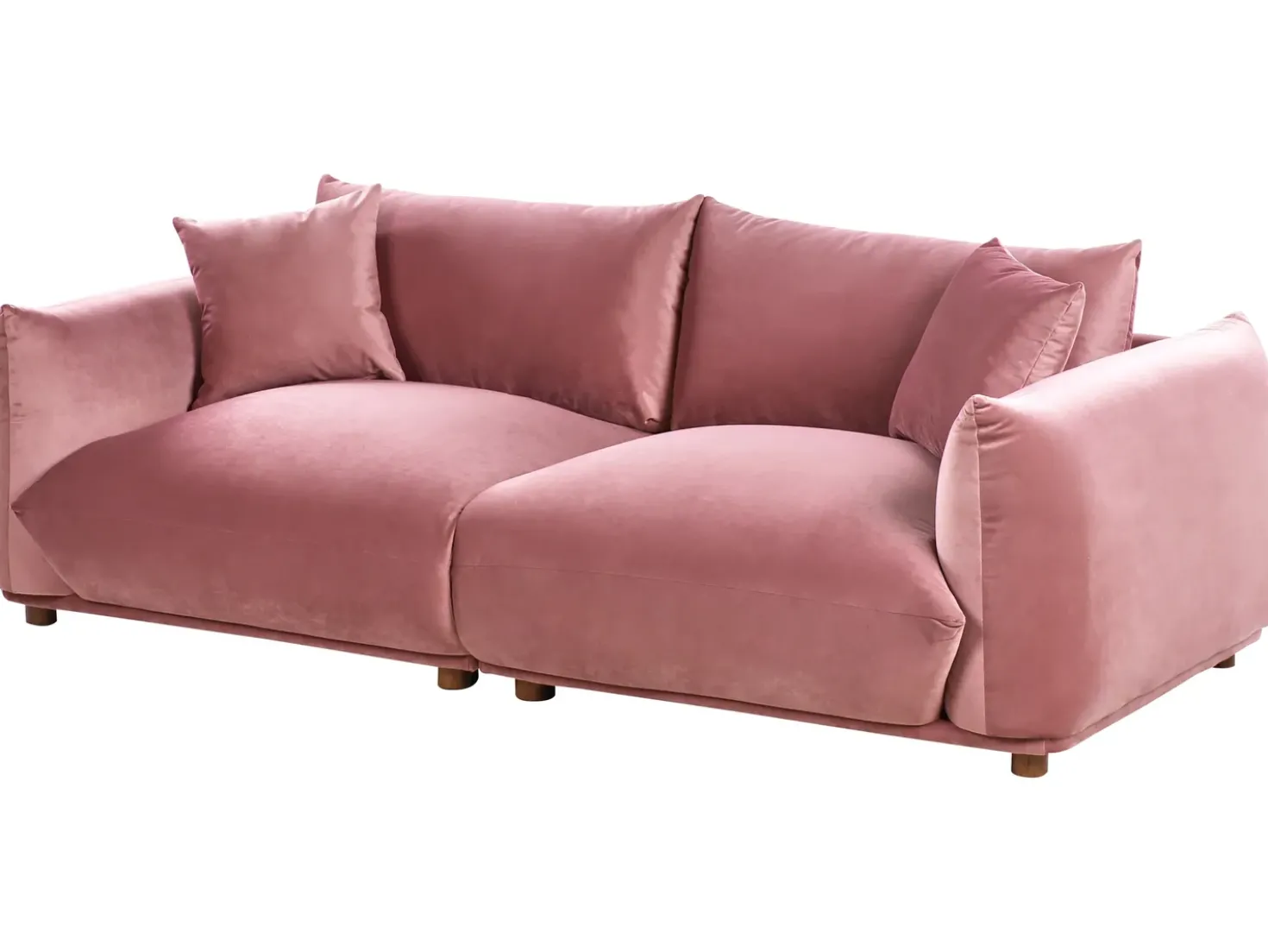 Set da salotto 5 posti LUVOS Velluto Rosa