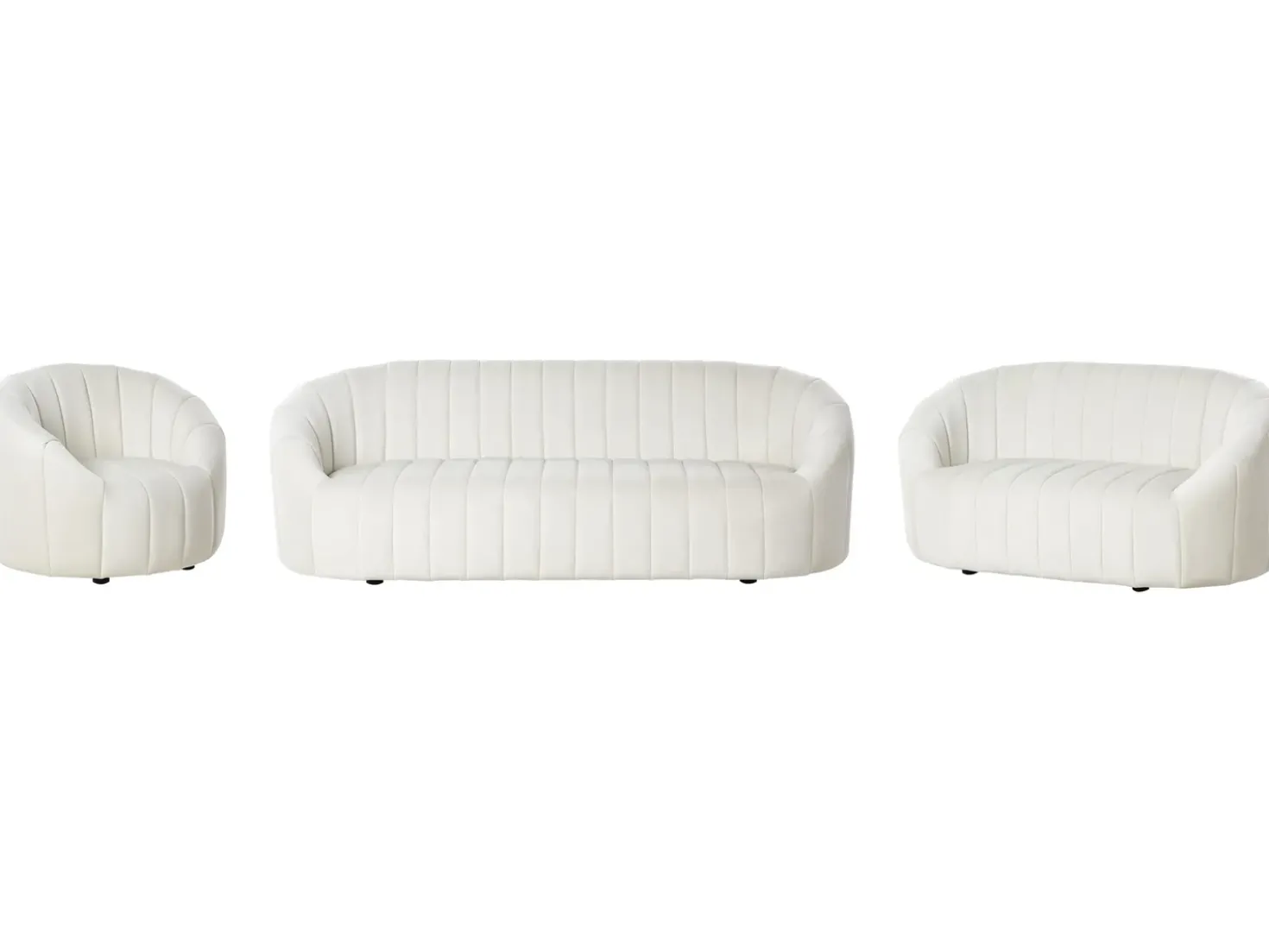 Set da salotto 6 posti MALUNG Velluto Bianco sporco