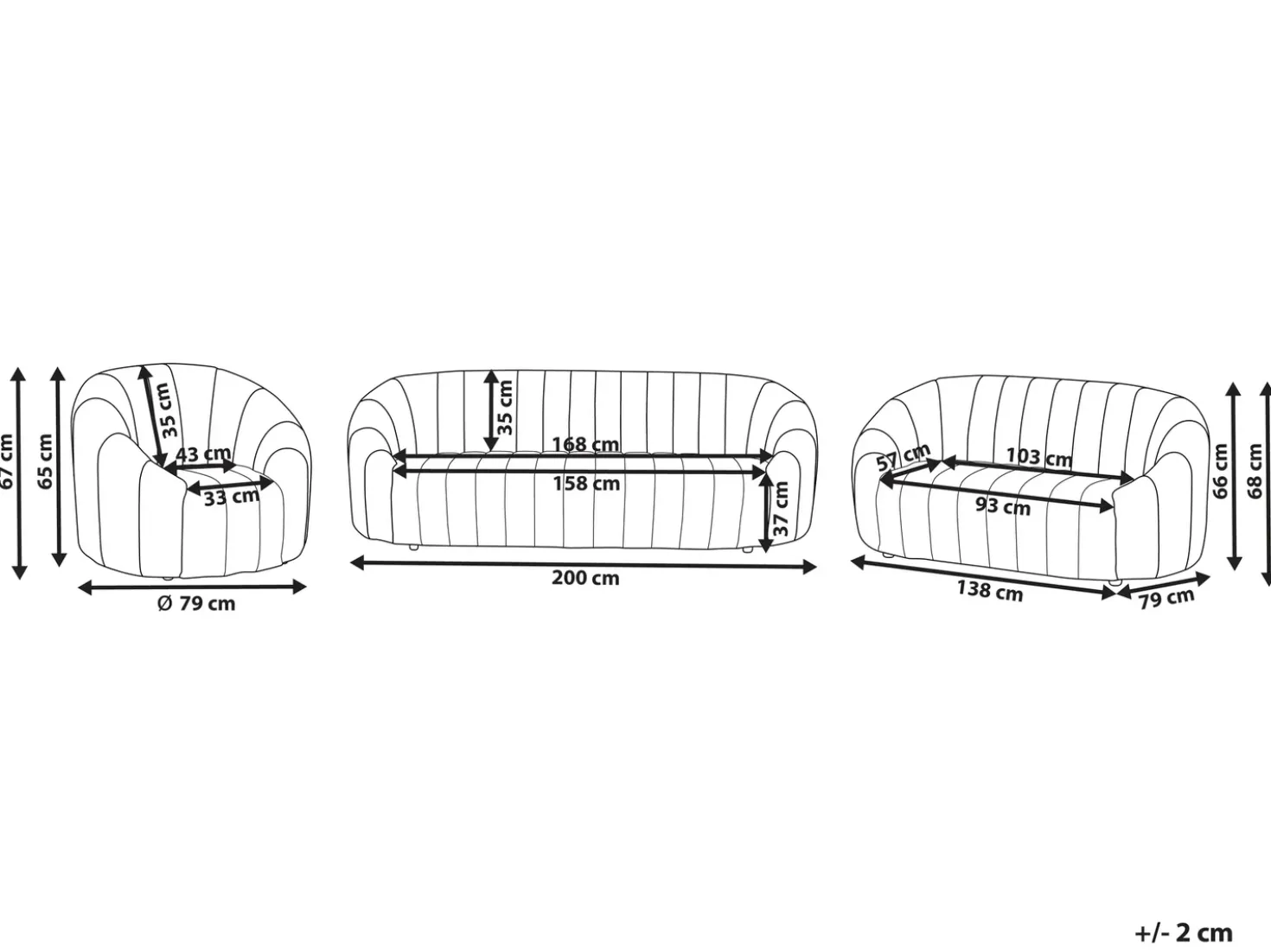 Set da salotto 6 posti MALUNG Velluto Bianco sporco