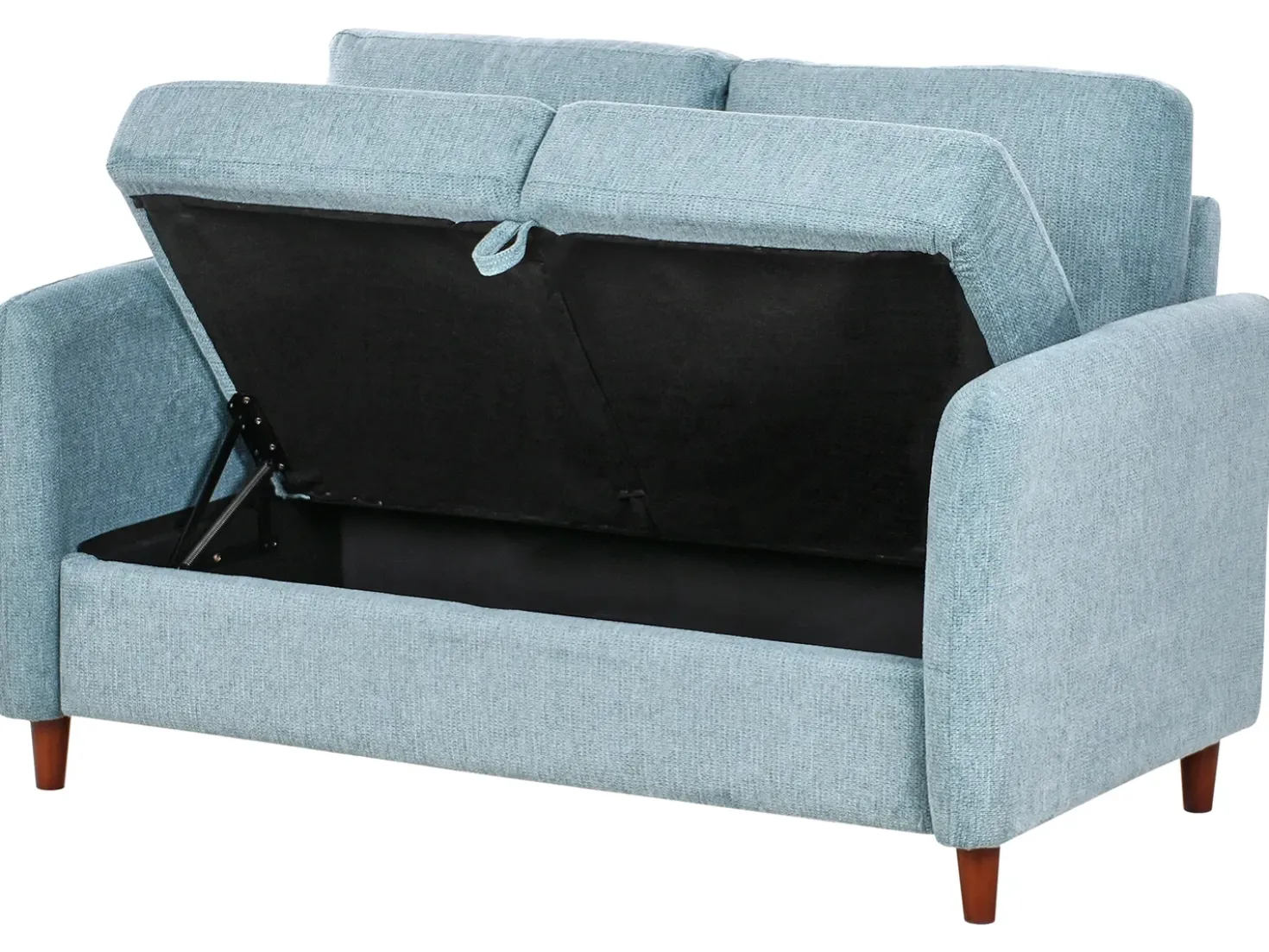 Set da salotto 5 posti MARE Tessuto Blu con contenitore